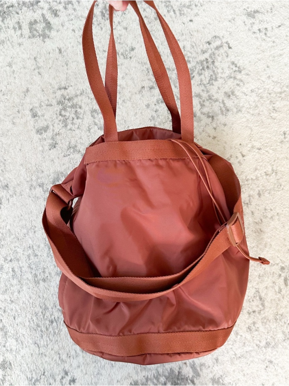 UNIQLO Brown Nylon Convertible Bag